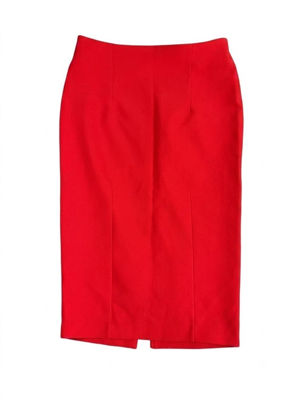 Women's Red Tailored Pencil Skirt